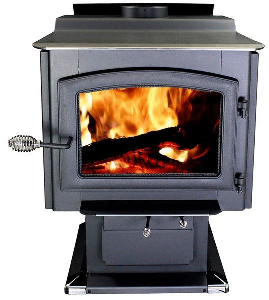 ASHLEY AW3200E-P* Freestanding Large Pedestal Wood Stove, 24 in W, 39 in D, 32-1/2 in H, 152,000 Btu Heating, Black [SKU: ORG7406994]