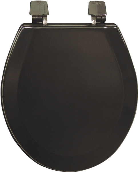 BEMIS H500AR047 Toilet Seat, Round, Wood, Black, Adjustable Hinge [SKU: ORG6191506]