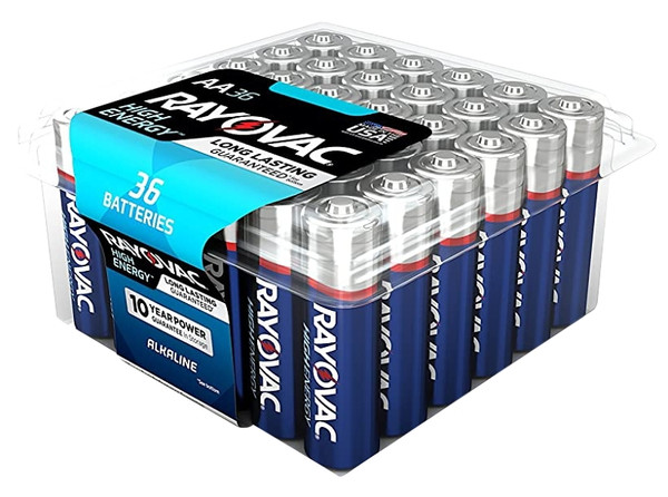 RAYOVAC HIGH ENERGY 815-36PPK Battery, 1.5 V Battery, 750 mAh, AA Battery, Alkaline [SKU: ORG7380645]