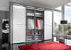 Westside Slidiing-Door Wardrobe - Wooden Doors With Mirrored Doors, Height 217 cm