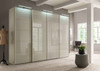 Westside Slidiing-Door Wardrobe - Wooden Doors With Glass Door, Height 217 cm