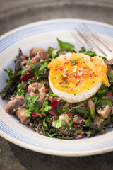 kale, mushroom and lentil pilaf with toasted goat's cheese recipe