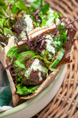 beetroot and mint falafel with super-nutritious tzatziki