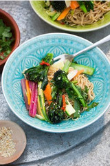 autumn garden stir-fry with peanut noodles recipe