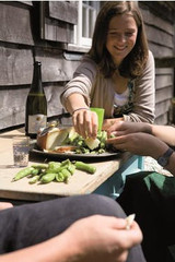 barbecued broad beans with pecorino recipe