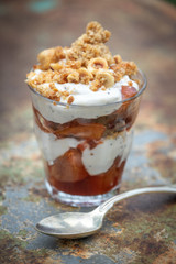 Dairy-free spiced plum cranachan