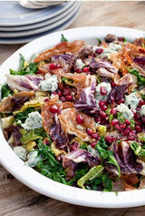 wilted winter green salad with pomegranate recipe