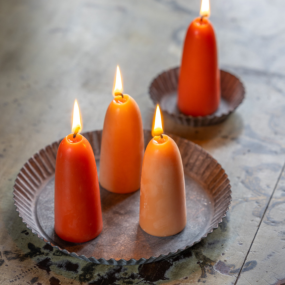 Bundle of Stubby Natural Beeswax Candles | Sarah Raven