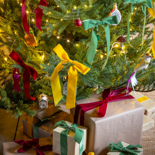 Velvet Bow Tree Decorations