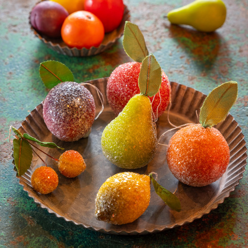 It Really Isn't Glitter Spun Cotton Fruit Tree Decorations It Really Isn't Glitter Spun Cotton Fruit Tree Decorations