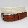 Torino Italian Woven Cotton Elastic Belt Cream