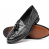 Zelli Franco Crocodile Tassel Loafer Black