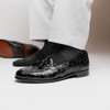Zelli Franco Crocodile Tassel Loafer Black