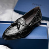 Zelli Franco Crocodile Tassel Loafer Black
