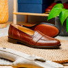 Zelli Rossi Teju Lizard Penny Loafer Cognac