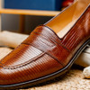 Zelli Rossi Teju Lizard Penny Loafer Cognac