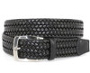Torino Italian Woven Stretch Leather Belt Black