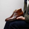 Zelli Marco Ostrich Quill Chukka Boot Brown