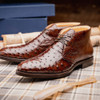 Zelli Marco Ostrich Quill Chukka Boot Brown