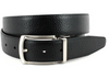 Torino Pebbled Veal to Burnished Veal Reversible Belt Black to Cognac