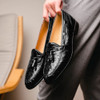 Zelli Franco Ostrich Tassel Loafer Black