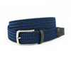 Torino Italian Woven Rayon Elastic Stretch Belt - Navy
