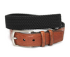 Torino Italian Woven Cotton Elastic Belt Black