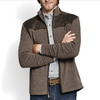 Johnston & Murphy Quilted Yoke Full Zip Brown