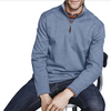 Johnston & Murphy Reversible Solid Quarter-Zip Blue/Light Gray