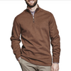 Johnston & Murphy Reversible Solid Quarter-Zip Rust/Oatmeal