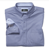 Johnston & Murphy XC Flex Stretch Cotton Shirt Diamond Grid Print Blue