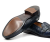 Zelli Tuscany Crocodile Penny Loafer Navy