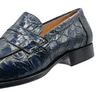 Zelli Roma Crocodile Penny Loafer Navy