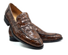 Zelli Roma Crocodile Penny Loafer Cognac