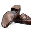 Zelli Roma Crocodile Penny Loafer Cognac