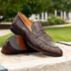 Zelli Roma Crocodile Penny Loafer Cognac