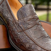 Zelli Roma Crocodile Penny Loafer Cognac