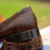 Zelli Roma Crocodile Penny Loafer Cognac