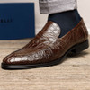 Zelli Roma Crocodile Penny Loafer Cognac