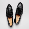 Zelli Roma Crocodile Penny Loafer Black