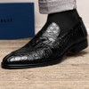 Zelli Roma Crocodile Penny Loafer Black