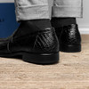 Zelli Roma Crocodile Penny Loafer Black
