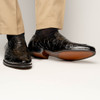 Zelli Roma Crocodile Penny Loafer Black
