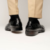 Zelli Roma Crocodile Penny Loafer Black