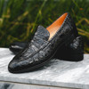 Zelli Roma Crocodile Penny Loafer Black