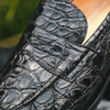 Zelli Roma Crocodile Penny Loafer Black