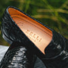 Zelli Roma Crocodile Penny Loafer Black