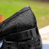 Zelli Roma Crocodile Penny Loafer Black