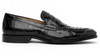 Zelli Roma Ostrich Quill Penny Loafer Black