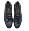 Zelli Tino Calfskin Woven Tassel Loafer Navy